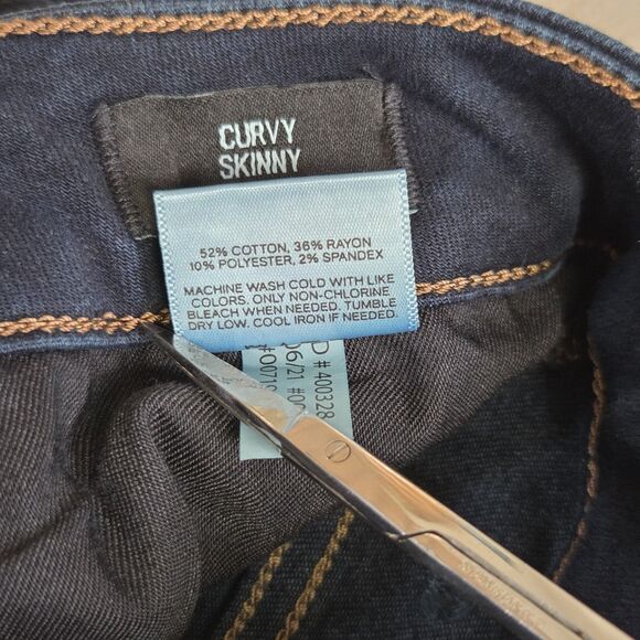 Express Jeans Womens 10R Dark Wash Curvy Skinny High Rise Supersoft Stretch - Picture 9 of 12